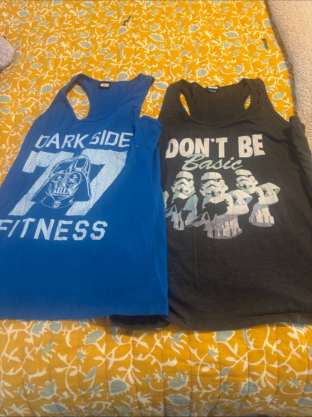 Lot of 2 Star Wars Racerback Tanks Top Workout Muscle